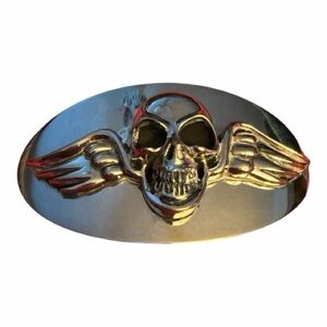 CHOSEN BY KING BABY 
Silver Skull Winged Belt Buckel